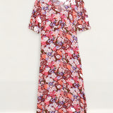 M&S X Ghost Floral V-Neck Empire Line Midi Tea Dress