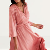 M&S X Ghost Satin V-Neck Midi Dress