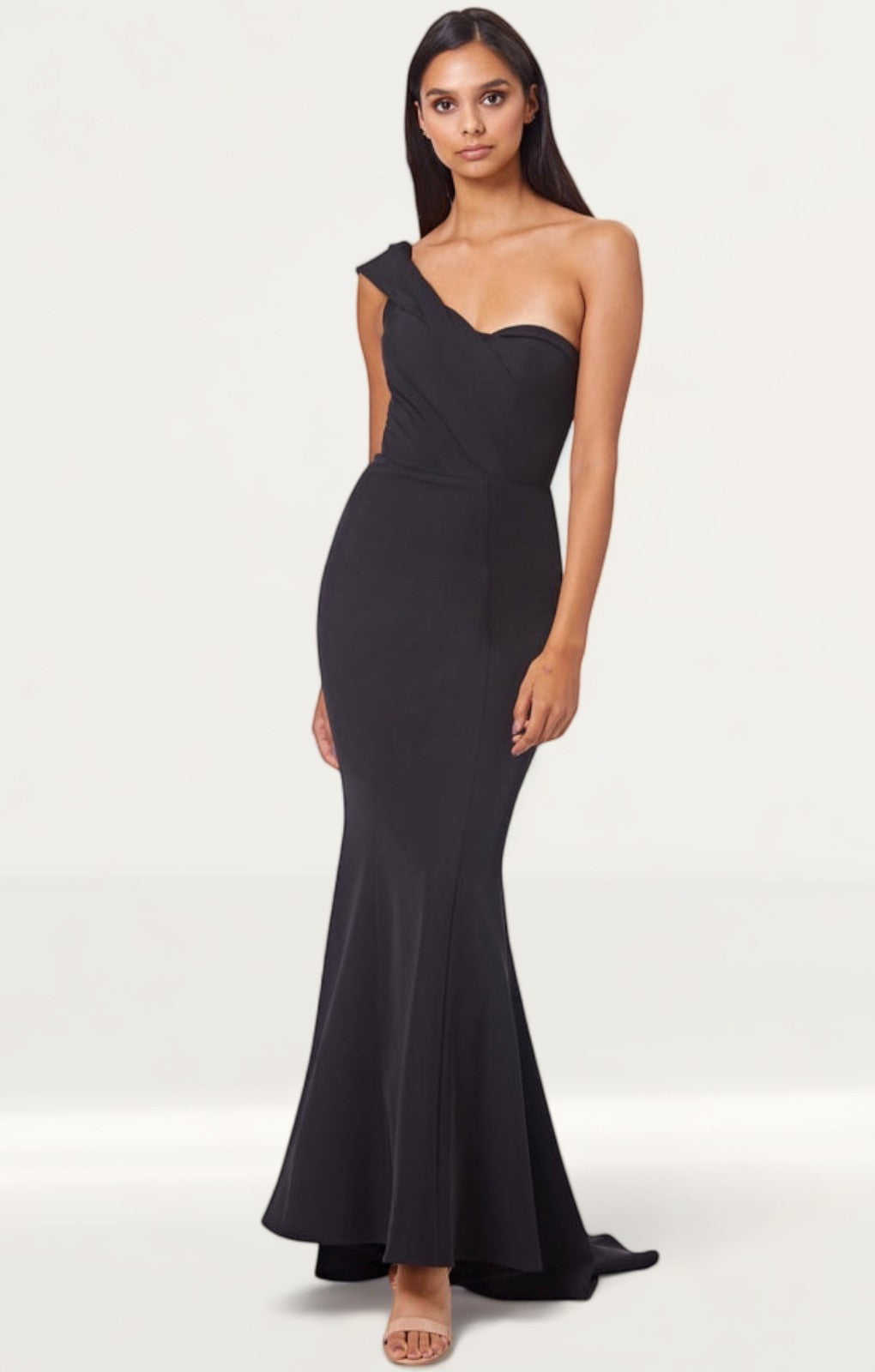 jarlo one shoulder maxi dress Lisa One Shoulder Maxi Dress with Pleat Detail