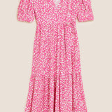M&S X GHOST Ditsy Smocked Midi Dress