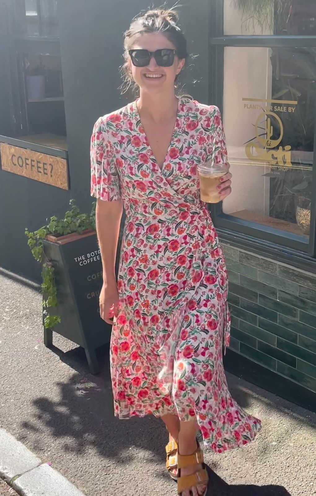 floral midi wrap dress M&S Floral V-Neck Tie Waist Midi Wrap Dress