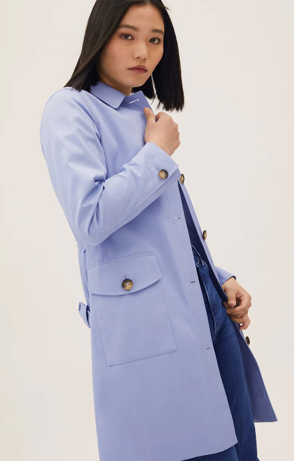 M&S Medium Blue Trench