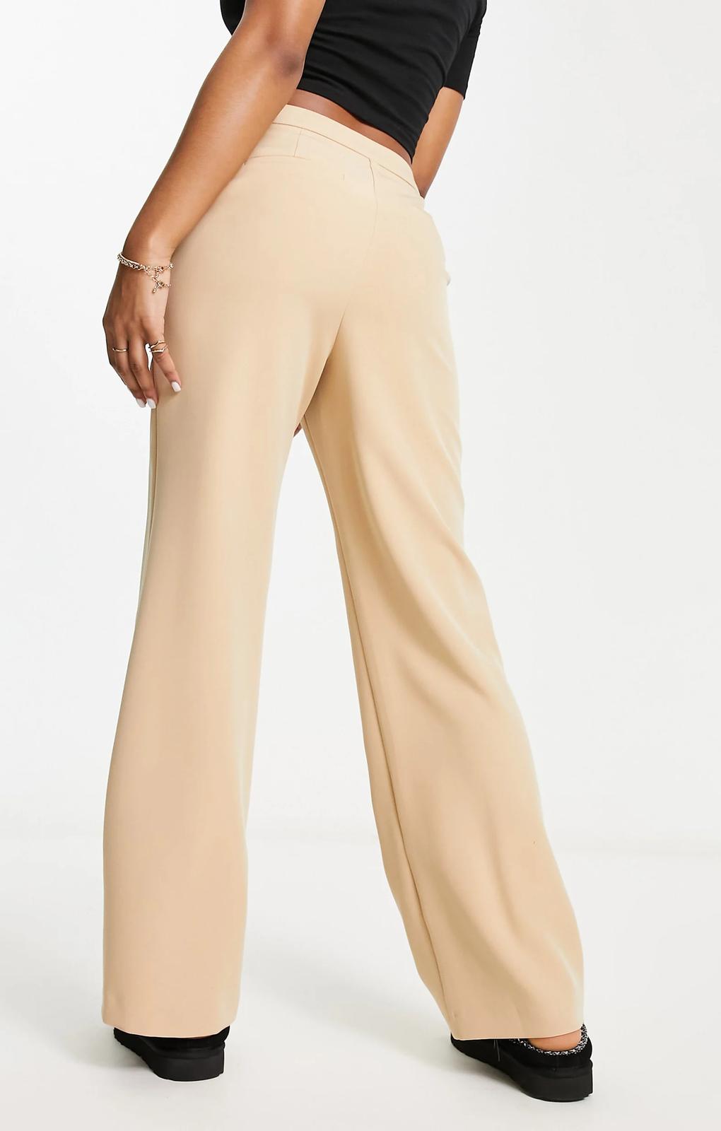 Miss Selfridge Slouchy Straight Leg Dad Trouser In Stone – trousers by Miss Selfridge, available to rent from Hirestreet