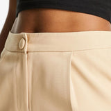 Miss Selfridge Slouchy Straight Leg Dad Trouser In Stone – trousers by Miss Selfridge, available to rent from Hirestreet