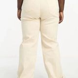 Dr Denim Plus Moxy Straight Sky High Jeans In Beige