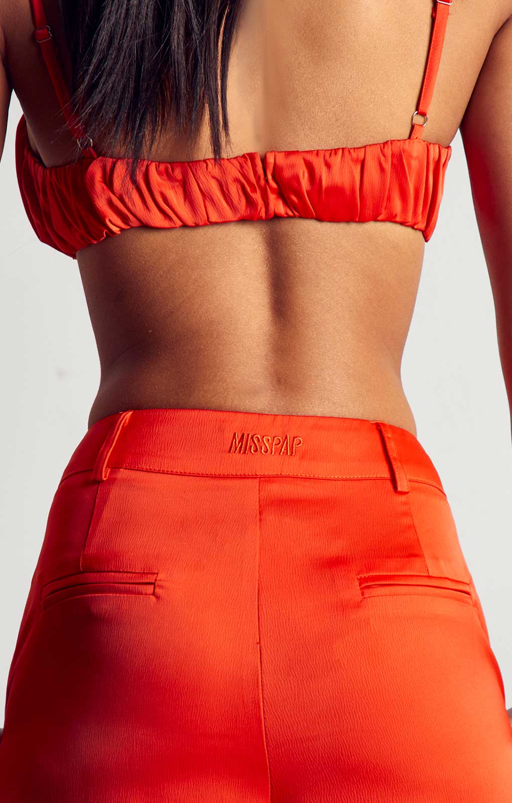 MissPap Orange Premium Oversized Satin 3 Piece Co-ord
