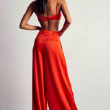 MissPap Orange Premium Oversized Satin 3 Piece Co-ord