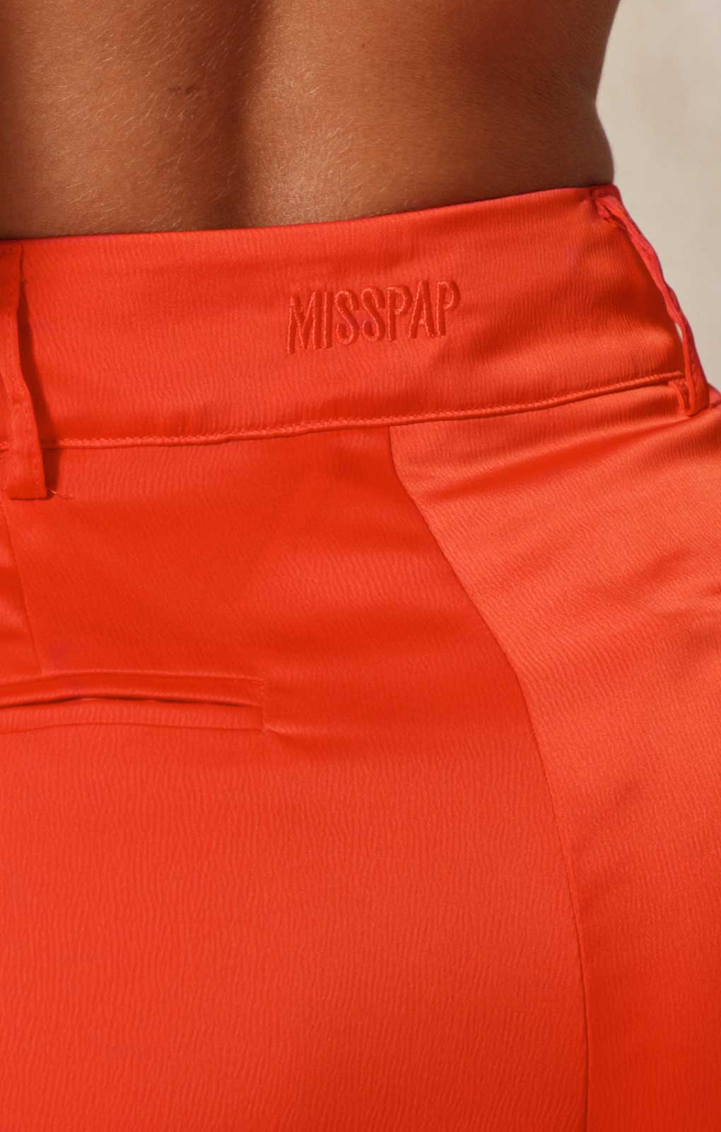 Misspap Orange Premium Oversized Satin 3 Piece Set product image