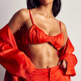 MissPap Orange Premium Oversized Satin 3 Piece Co-ord