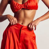 MissPap Orange Premium Oversized Satin 3 Piece Co-ord