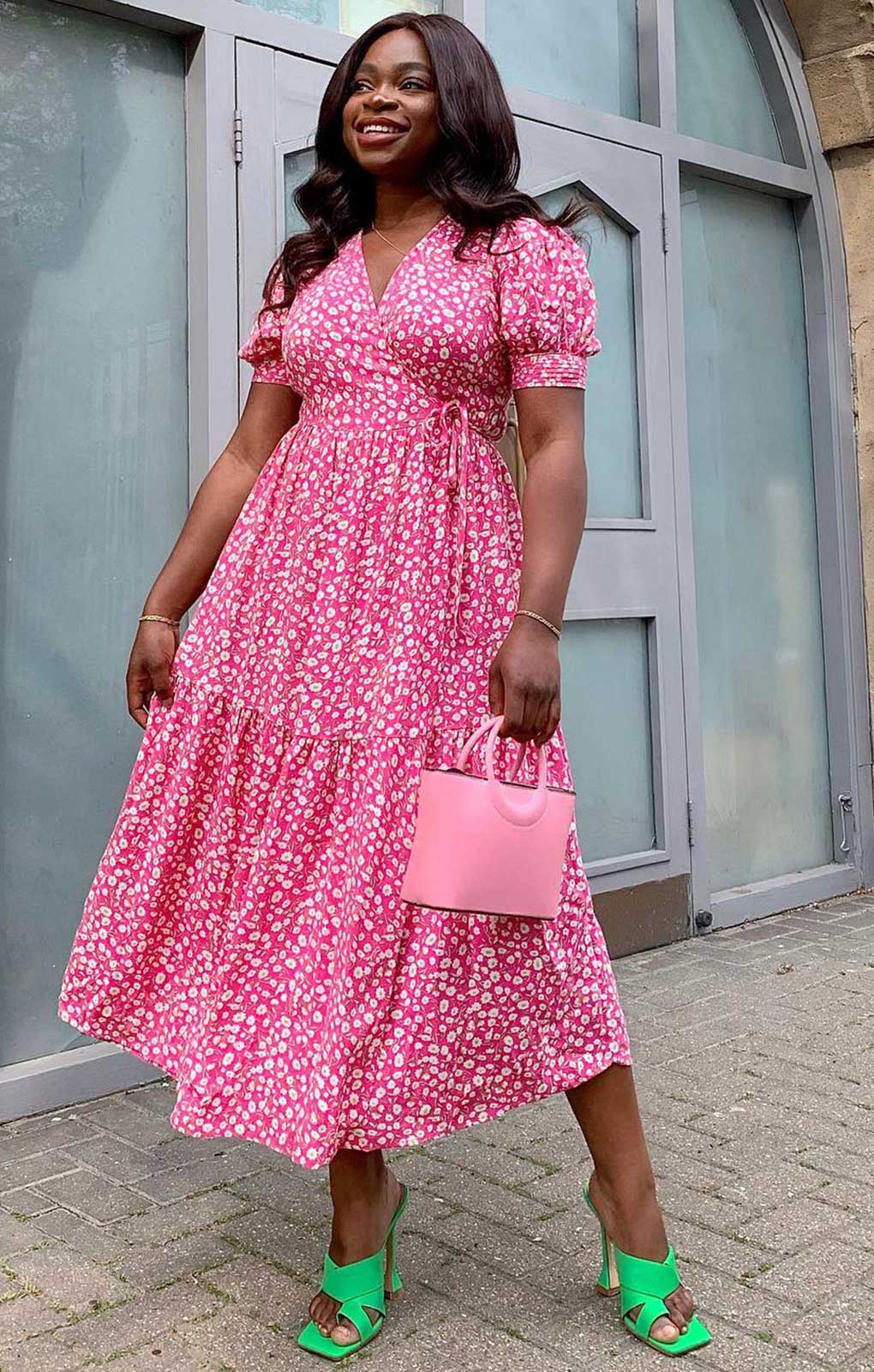 M&S X GHOST Ditsy Smocked Midi Dress