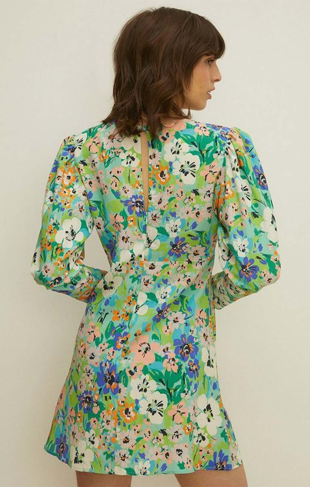 Oasis Tropical Floral V Neck Skater Dress
