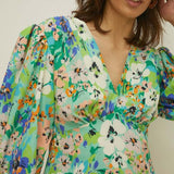 Oasis Tropical Floral V Neck Skater Dress