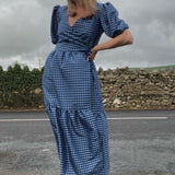 Nobody's Child Navy Check Nina Midi Dress