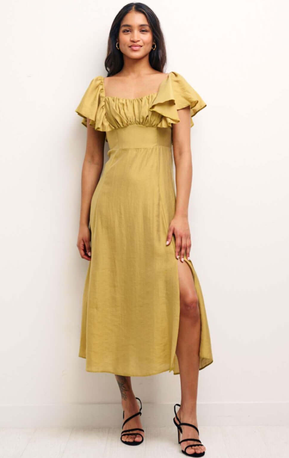 Nobody's Child Olive Green Dove Midi Dress