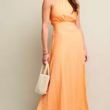 Nobody's Child Peach Halter Neck Holly Midi Dress