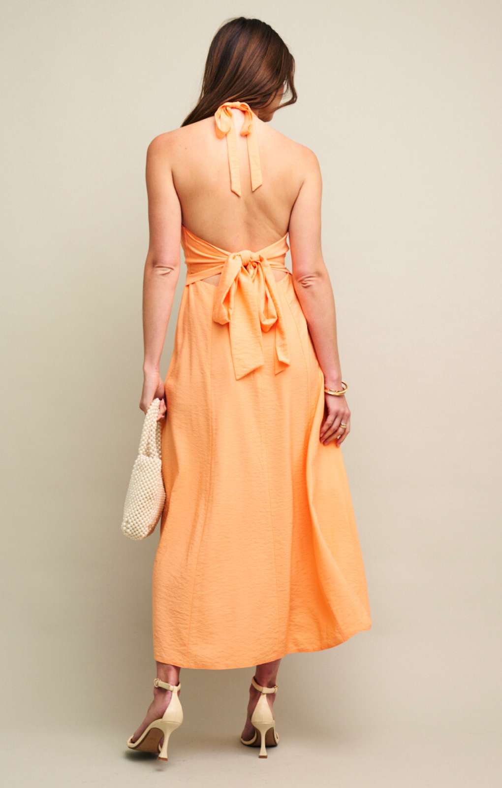 Nobody's Child Peach Halter Neck Holly Midi Dress product image