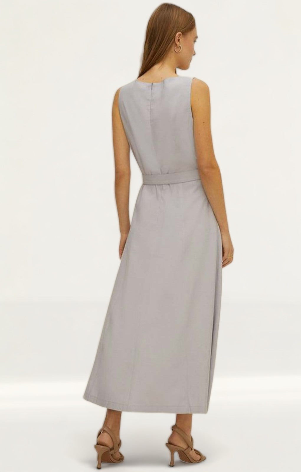 Oasis Belted Linen Look Midi Dress