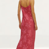 Oasis Floral Satin Burnout Cowl Slip Dress