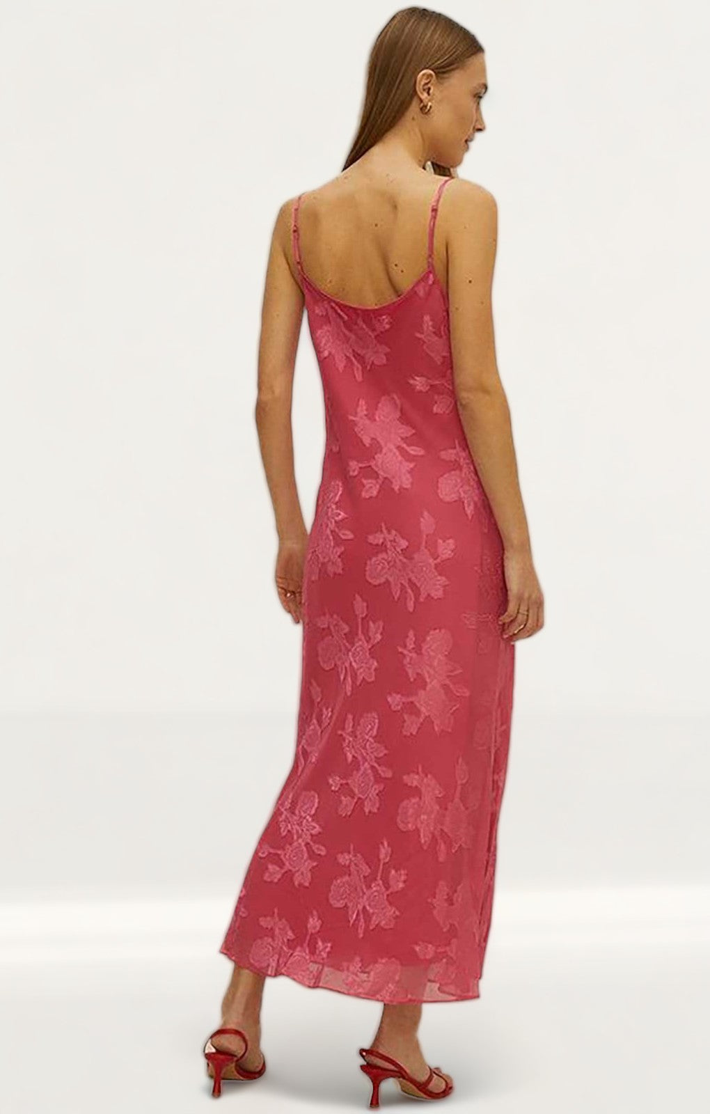 Oasis Floral Satin Burnout Cowl Slip Dress
