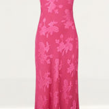 Oasis Floral Satin Burnout Cowl Slip Dress