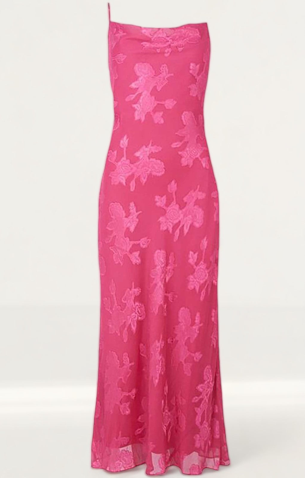 Oasis Floral Satin Burnout Cowl Slip Dress