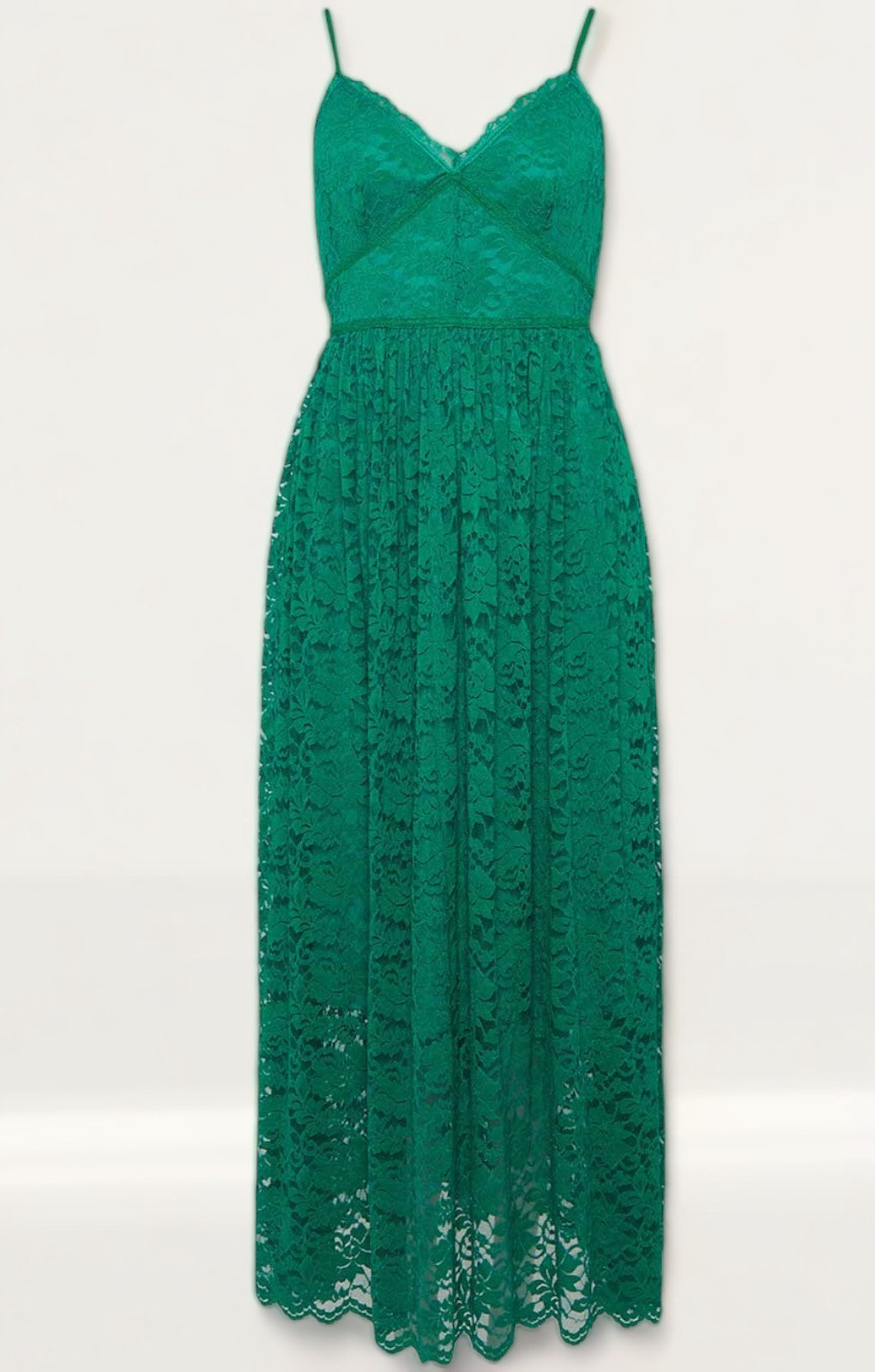 Oasis Green Strappy Lace Midaxi Dress