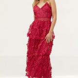 Oasis Lace Tiered Strappy Midi Dress