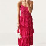 Oasis Lace Tiered Strappy Midi Dress product image