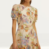 Oasis Pastel Floral Tiered Skater Dress