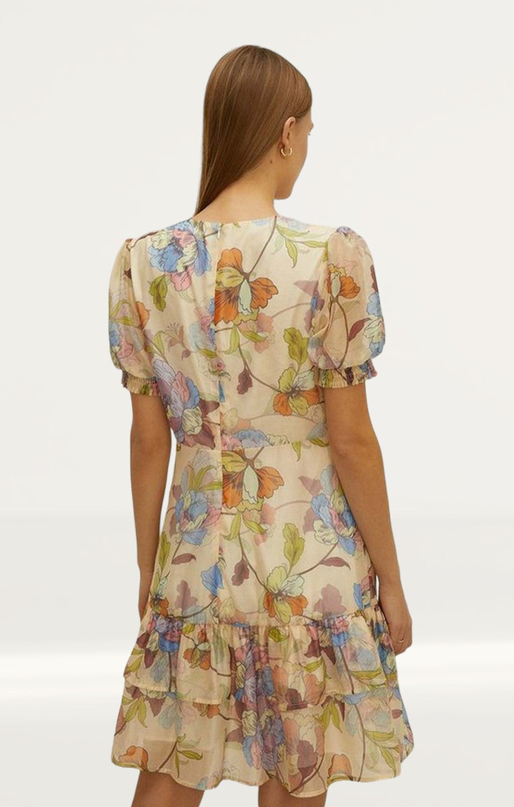 Oasis Pastel Floral Tiered Skater Dress