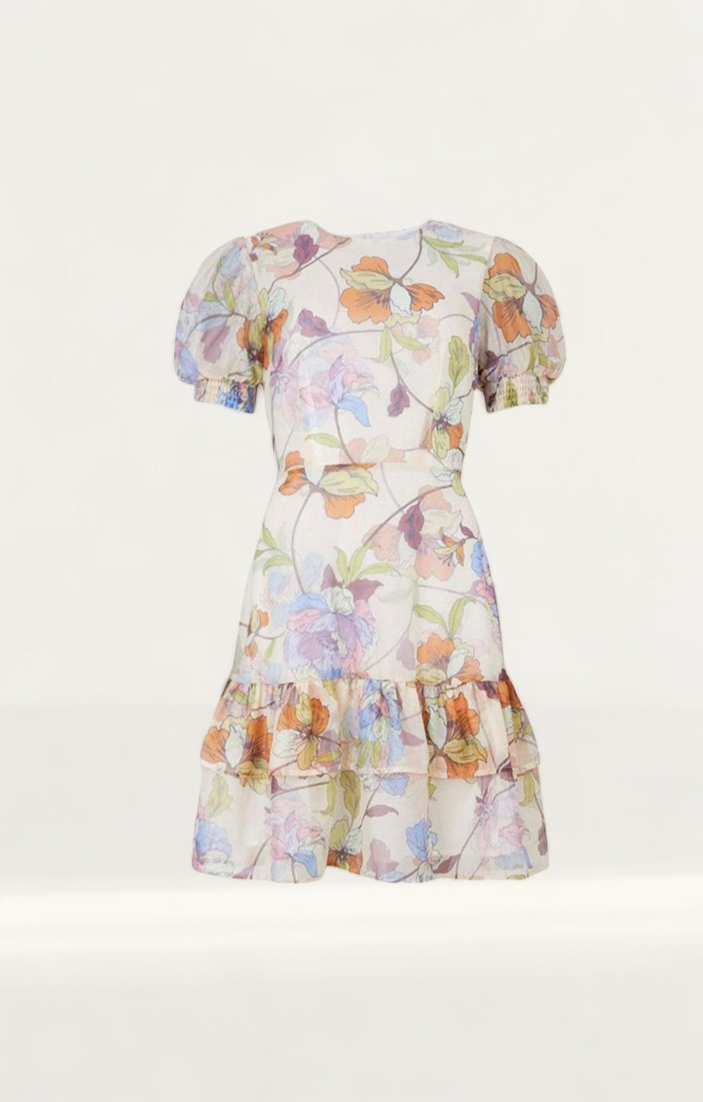 Oasis Pastel Floral Tiered Skater Dress