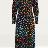 Oasis Patchwork Floral Puff Sleeve Midi Dress product image