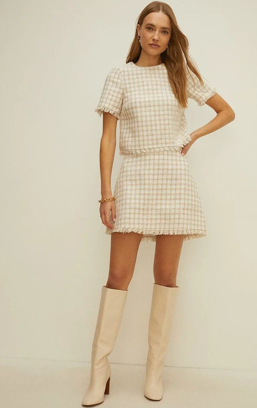 Oasis Tweed Fringed Co-Ord