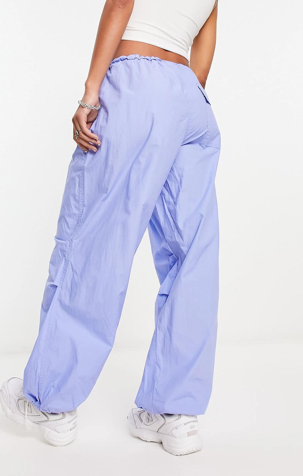 Only Cuffed Parachute Pants In Blue – trousers by Only, available to rent from Hirestreet