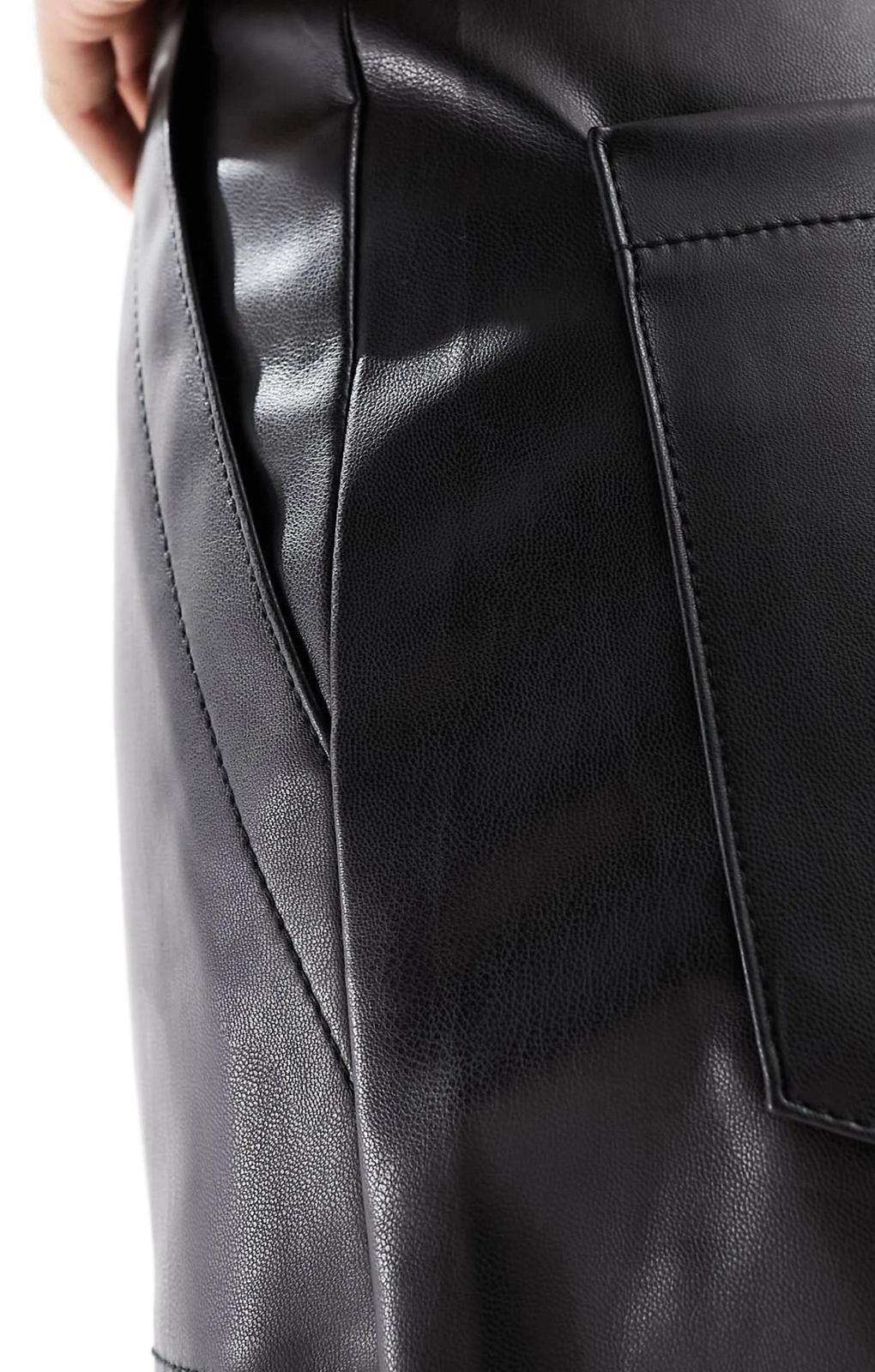 Only Tall Faux Leather Straight Leg Trousers In Black – trousers by ONLY Tall, available to rent from Hirestreet