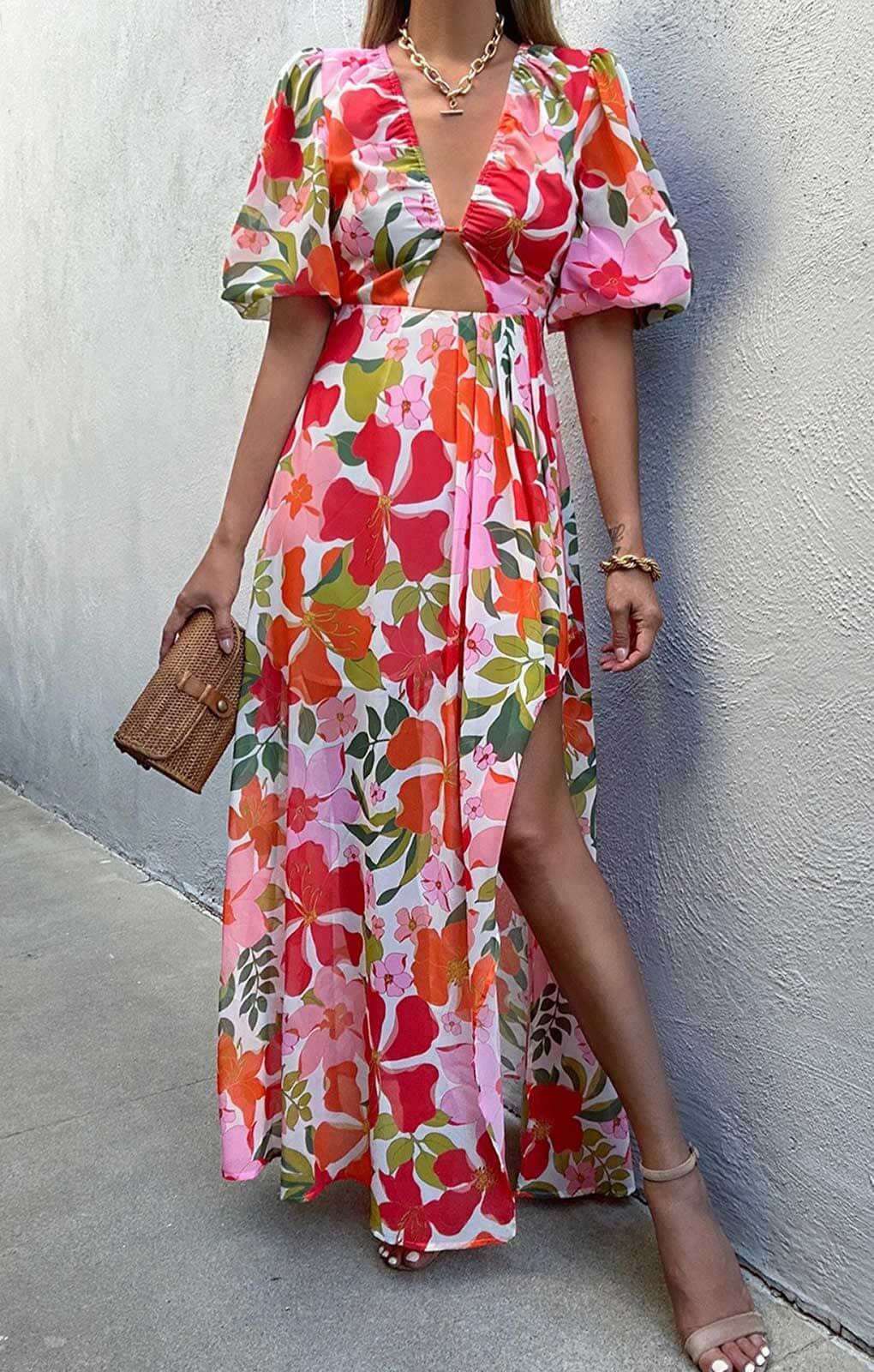 Seven Wonders Floral Del Mare Maxi Dress with Cut Out