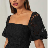 Lipsy Square Neck Puff Sleeve Midi Dress product image