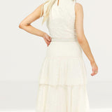 Little Mistress Cream Halterneck Midaxi Dress