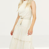 Little Mistress Cream Halterneck Midaxi Dress