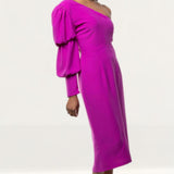 Panambi Pink One Shoulder Midi Dress