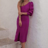 Panambi Pink One Shoulder Midi Dress