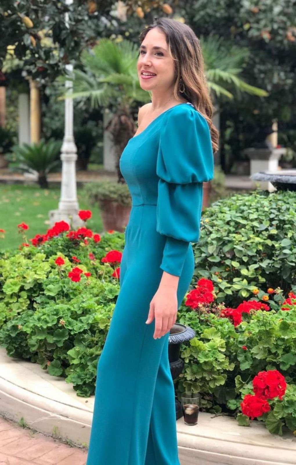 Panambi Teal One Shoulder Jumpsuit