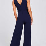 Little Mistress Fonda Navy And White Colour-Block Jumpsuit