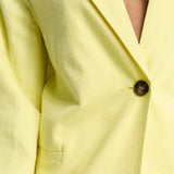 Asos Design Tall Slim Fit Suit Blazer With Linen In Lemon – coats & jackets by ASOS Tall, available to rent from Hirestreet