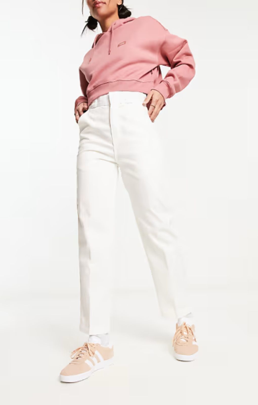 Dickies Phoenix Cropped Trousers In White – trousers by Dickies, available to rent from Hirestreet