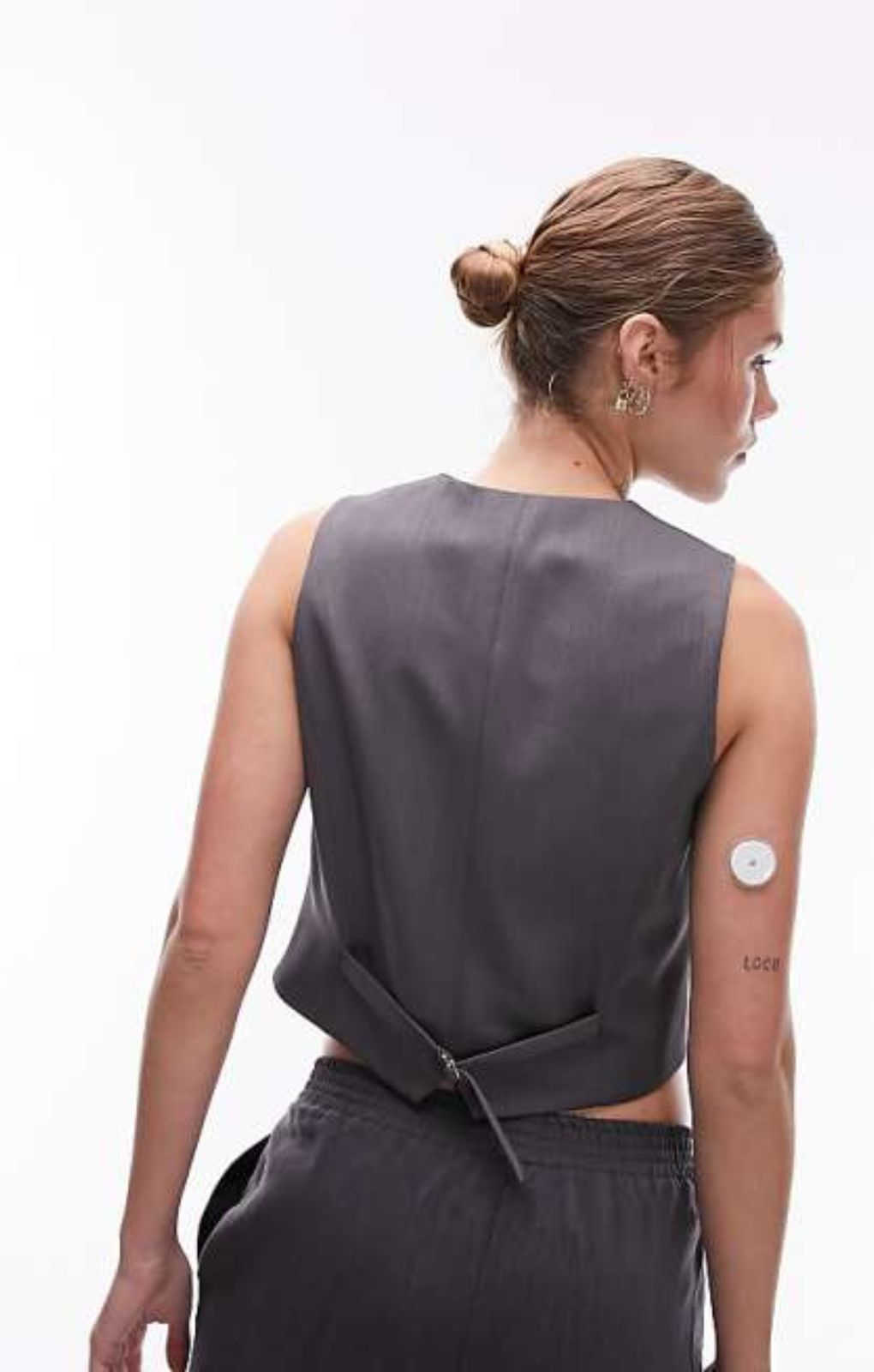 Topshop Slim Fit Tailored Waistcoat In Grey – tops by Topshop, available to rent from Hirestreet