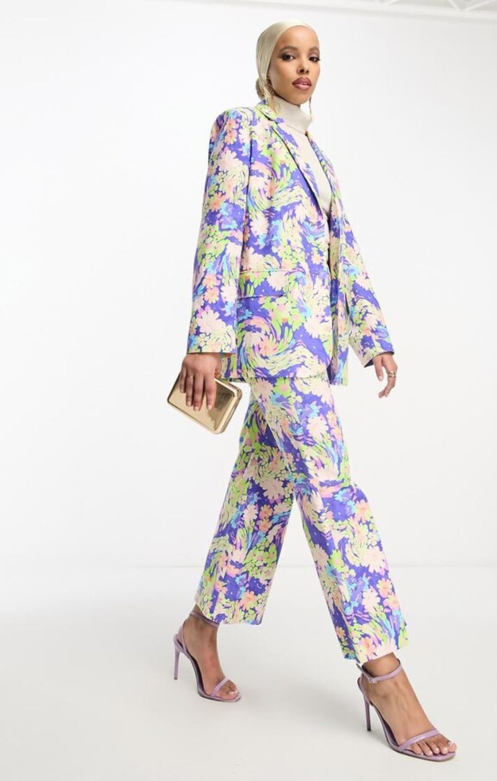 Asos Design Floral Suit Dad Blazer In Blue – coats & jackets by ASOS DESIGN, available to rent from Hirestreet