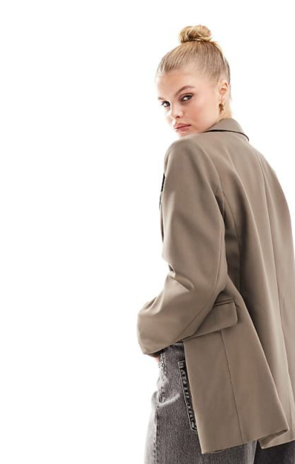 Vero Moda Aware Tailored Stand Alone Blazer In Brown – coats & jackets by Vero Moda, available to rent from Hirestreet