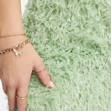 Pieces Premium Faux Feather Bandeau Mini Dress In Mint – dresses by Pieces, available to rent from Hirestreet